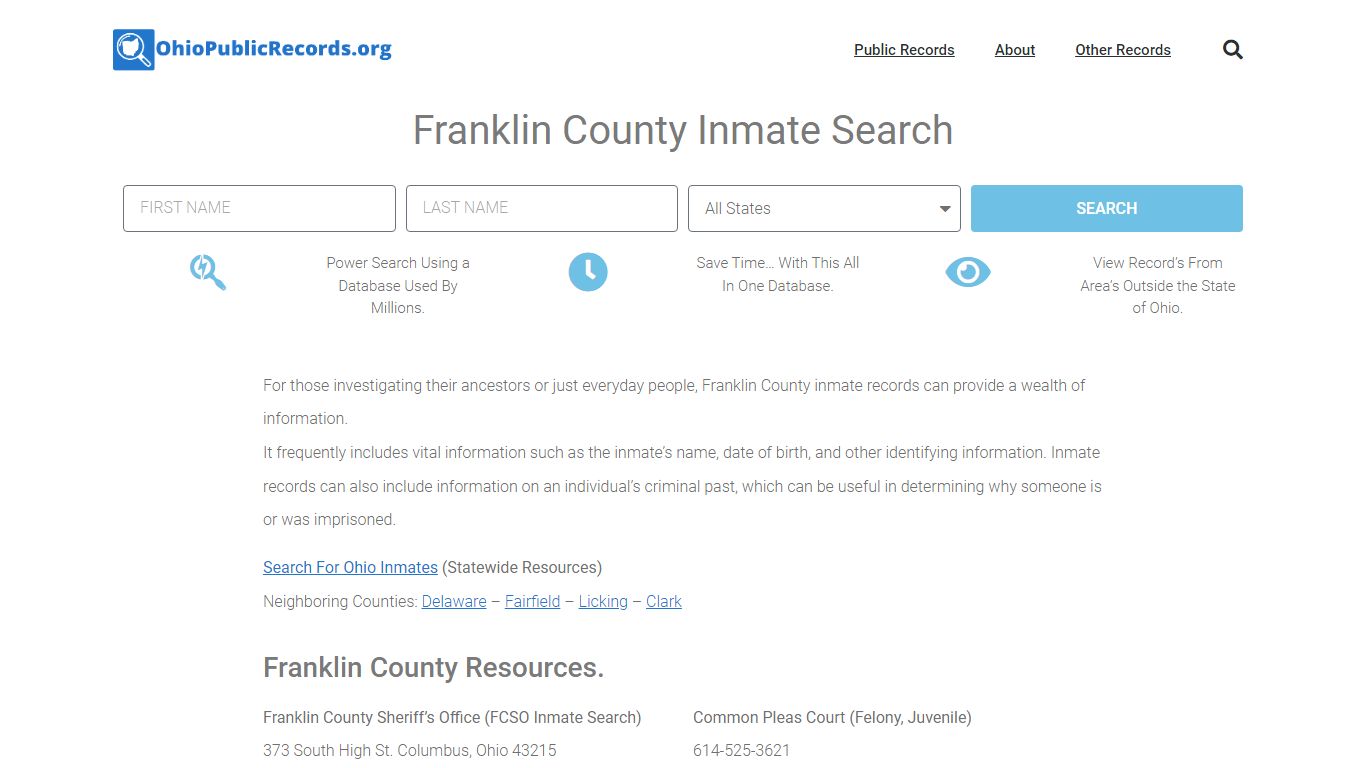 Franklin County Inmate Search - FCSO Current & Past Jail Records